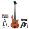 Dean Edge 09 Mahogany Electric Bass with Cable, Strap, 12 Pick Sampler Pack &amp; Stand! #1 small image