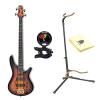 Ibanez SR800 4-String Electric Bass Guitar in Aged Whiskey Burst Finish with Ultra 2445BK Basic Guitar Stand, Snark SN5X Clip-On Tuner and Custom Designed Instrument Cloth #1 small image
