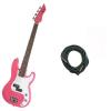 It&rsquo;s All About the Bass Pack - Pink Kay Electric Bass Guitar Medium Scale w/20ft Cable #1 small image