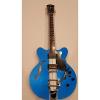 Hofner Contemporary Special Edition Verythin Guitar - Metallic Blue with Silver Stripes w/Bigsby Tremolo #1 small image