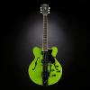 Hofner Contemporary Special Edition Verythin Guitar - Metallic Green with Black Stripes w/Bigsby Tremolo #2 small image