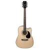 Cort AD880NS Standard Dreadnought Guitar Spruce Top, Tiger Acrylic Rosette, Natural Satin
