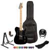 ESP LTD TE-212M-BLK Maple Electric Guitar with 10 Feet Cable, Strap, Stand, Tuner, ChromaCast Pick Sampler and ChromaCast Gig Bag #1 small image