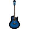 Ibanez AEL152ETBS 12-String Cutaway Acoustic-Electric Guitar Transparent Blue Sunburst #2 small image