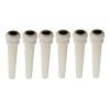 Yibuy White Strings Acoustic Guitar Cattle Bone Bridge Pins with Abalone Dot Set of 6 #1 small image