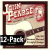 12-Pack! John Pearse 100XL Phosphor Bronze Acoustic Guitar Strings BULK