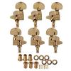 Yibuy 3R3L Guitar String Tuning Pegs with Big Oval Shape Tips Zinc Alloy Golden Set of 6 #1 small image