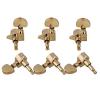 Yibuy 3R3L Guitar String Tuning Pegs with Big Oval Shape Tips Zinc Alloy Golden Set of 6