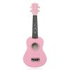 Hot 21 Inch 12 Fret Acoustic Maple Wood Basswood Black/Pink Soprano Ukulele Nylon 4 Strings Guitar Musical Instrument 2-Black
