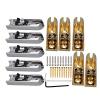 Yibuy 60x15.52mm Chrome &amp; Golden Individual Bridge Tailpiece for 5 String Bass Set of 10 #1 small image