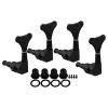 Yibuy Black Left Hand Guitar Tuning Pegs 4 String Bass Tuning Pegs with Ferrules &amp; Screws Set of 4 #1 small image