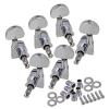 Yibuy Silver Zinc Alloy Oval Shape 3L3R String Guitar Locking Tuning Pegs Keys for ALL Guitar Set of 6 #1 small image