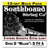 12-pack Acoustic Extra Lite 3-String Cigar Box Guitar Strings - Open D - D F# A