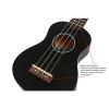 Soprano Ukulele Starter Kit - 21&quot; EVERJOYS Music Collection #1 Sell w/ FREE Gig Bag Songbook Tuner Pick Spare String and Microfiber Polishing Cloth Quality Blackwood for Fingerboard and Bridge (Black)