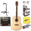 Oscar Schmidt OGHSLH Lefty Natural 1/2 size Acoustic Guitar w/Effin Strings and More