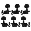 Yibuy Guitar Tuners Tuning Pegs Keys Machine Heads Trim Locking 3R3L with Big Oval Shape Tips Black Set of 6 #1 small image