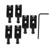 Yibuy Black Metal Roller Bridge Tremolo Saddles &amp; Wrench for Electric Guitar Set of 6 #1 small image