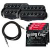 Seymour Duncan SH-8 Invader Humbucker Guitar Pickup Set Black w/ 3 Sets of Strings and Cable #1 small image