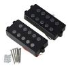Yibuy Black Color Ceramic Magnet Open Noiseless Double Coil M003 5-String Bass Pickup Set of 2 #1 small image