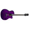Luna GYP E QA TPP A/E Quilt Ash Trans Purple Guitar w/BK Hard Shell Case &amp; More #2 small image