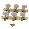 Yibuy Zinc alloy 3L3R 6 String Guitar Gold Plated Tuning Pegs Machine Head with Imitation Mica Round Heads #1 small image