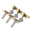 Yibuy Zinc alloy 3L3R 6 String Guitar Gold Plated Tuning Pegs Machine Head with Imitation Mica Round Heads #3 small image