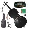 Merano 1/10 Size Black Student Cello with Bag and Bow+2 Sets of Strings+Cello Stand+Music Stand+Metro Tuner+Rosin+Mute #1 small image