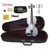 Merano 1/8 Size Silver Violin with Case and Bow+Extra Set of Strings, Extra Bridge, Shoulder Rest, Rosin, Metro Tuner,Black Music Stand, Mute #1 small image