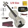 Merano 1/8 Size White Violin with Case and Bow+Extra Set of Strings, Extra Bridge, Shoulder Rest, Rosin, Metro Tuner, Black Music Stand, Mute #1 small image