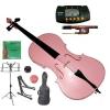 Merano 3/4 Size Pink Student Cello with Bag and Bow+2 Sets of Strings+Cello Stand+Black Music Stand+Metro Tuner+Rosin+Rubber Round Mute #1 small image