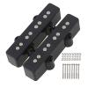 Yibuy Black 4 String Bass Guitar Open Pickups Set Replacement Parts Set of 2 #1 small image