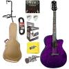 Luna GYP E QA TPP A/E Quilt Ash Trans Purple Guitar w/GD Hard Case &amp; More #1 small image