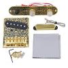 BQLZR Gold &amp; Black Pre-wired Control Plate 3 Way Switch Knobs &amp; Tremolo Bridge &amp; Pickup Set for Electric Guitar Replacement