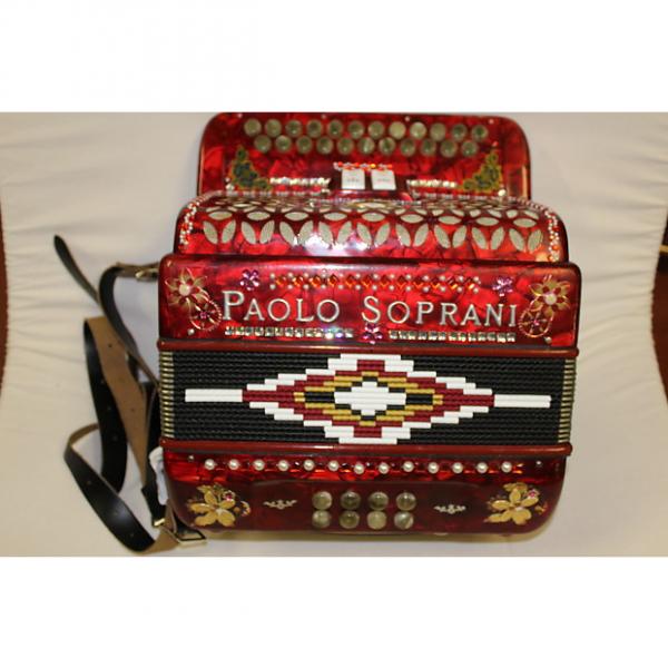 Custom Paolo Soprani 8 bass irish style B/C button accordion 1970- 1980 red #1 image