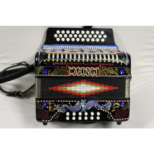Custom CARINGI  12 bass C/G/F button accordion italian style 2000 to 2010 Black #1 image