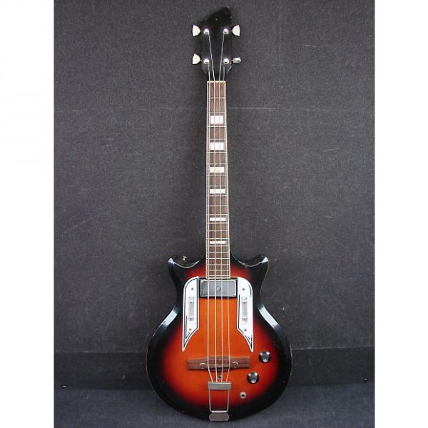 Custom Vintage Valco 4-String Sunburst Finish Airline Pocket Bass Guitar W/Case #1 image