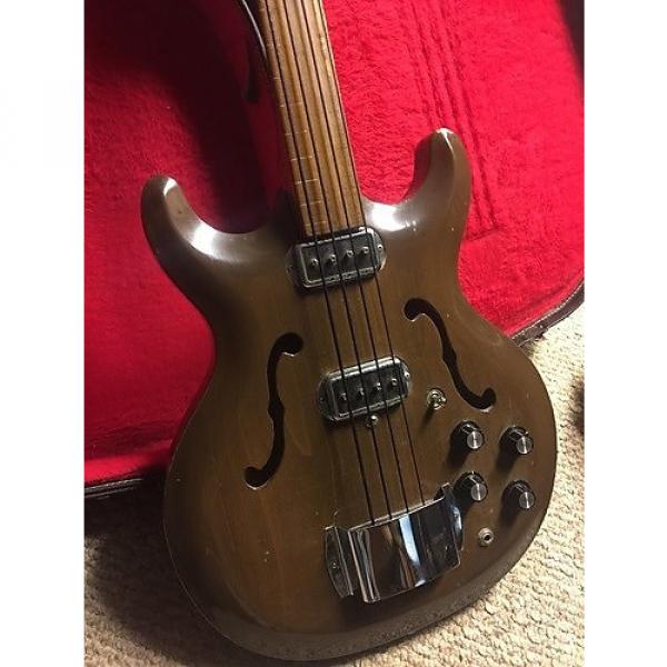 Custom Hohner acoustic fretless bass 1969 walnut #1 image