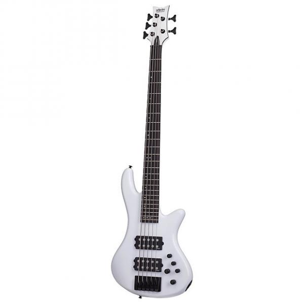 Custom Schecter 2482 5-String Stiletto Stage Bass Guitar, Gloss White #1 image
