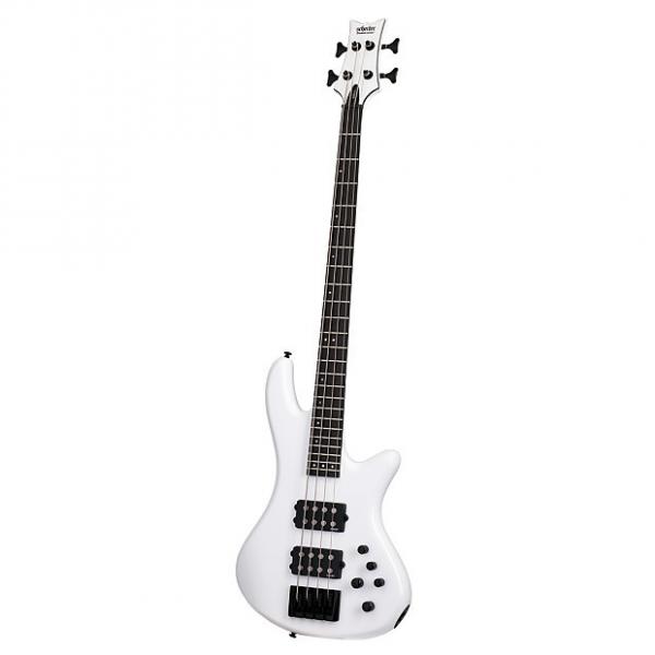 Custom Schecter 2480 4-String Stiletto Stage Bass Guitar, Gloss White #1 image