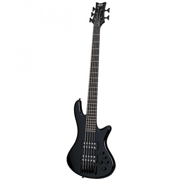 Custom Schecter 2483 5-String Stiletto Stage Bass Guitar, Gloss Black #1 image