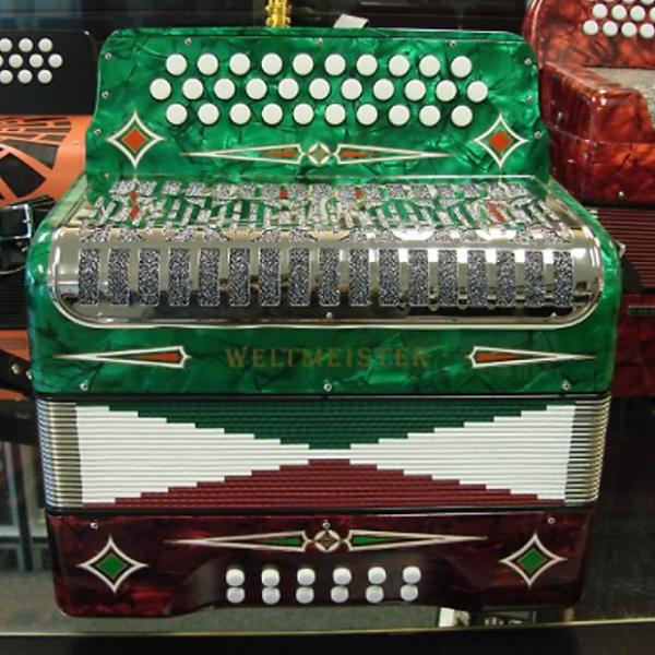 Custom Weltmeister 3 Row Button Accordion Model 509 - Tri-Color #1 image