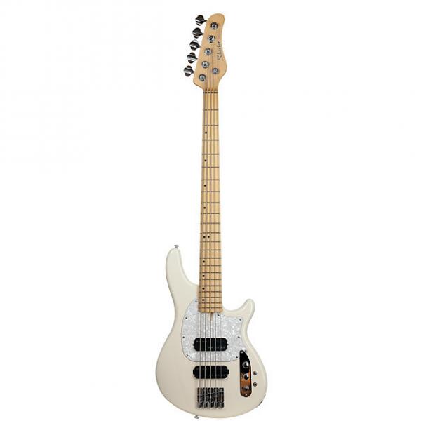 Custom Schecter 2495 5-String Bass Guitar, Ivory, CV-5 #1 image
