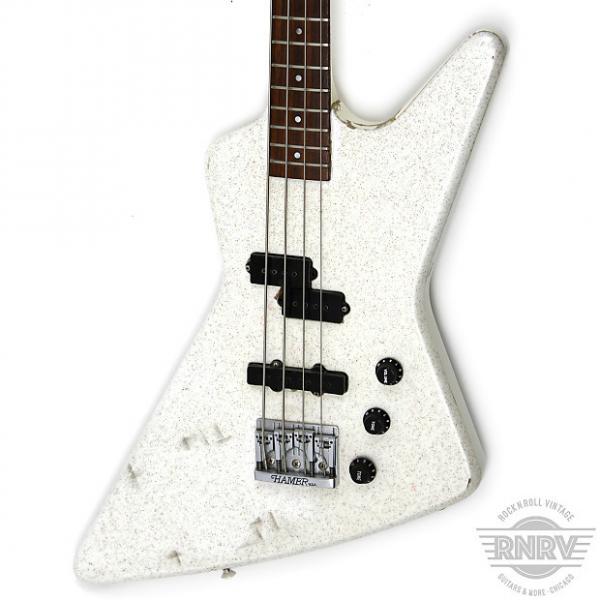 Custom 1980's Hamer Blitz Bass White Sparkle #1 image