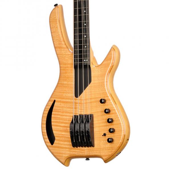 Custom Willcox Guitars Saber Bass 4 Fretless Natural Flame Maple - #S120110617 - 6.7 pounds #1 image