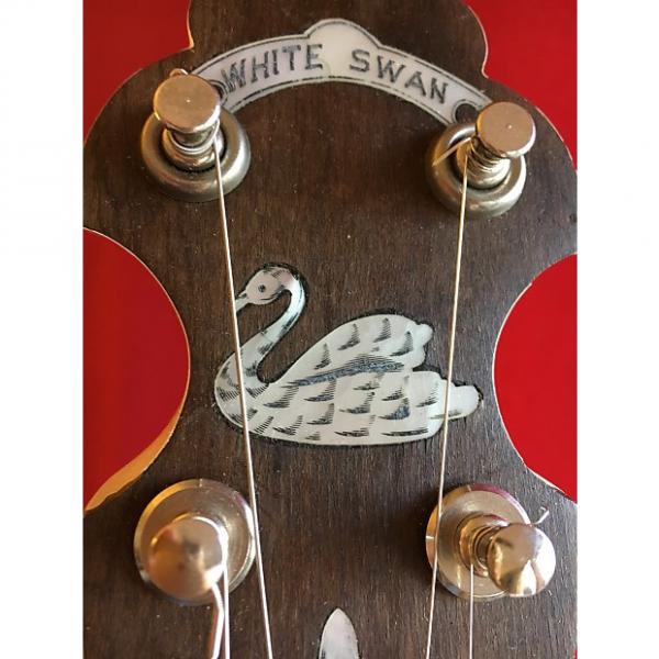 Custom Vintage Lange &quot;White Swan&quot; 17 Fret tenor Banjo, 1920s, VGC w/hsc #1 image