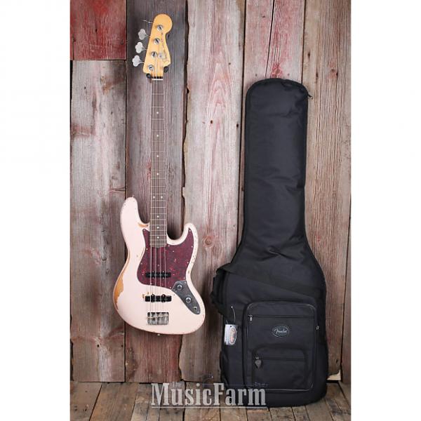 Custom Fender® Flea Jazz Bass 4 String Electric Bass Guitar Faded Shell Pink w Gig Bag #1 image