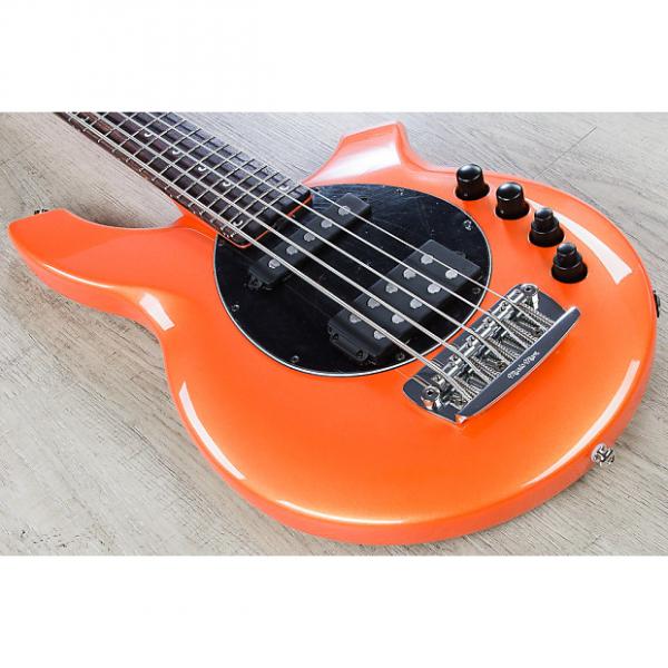 Custom Ernie Ball Music Man Bongo 5 HS Bass Guitar - Tangerine Pearl - Rosewood - Black #1 image