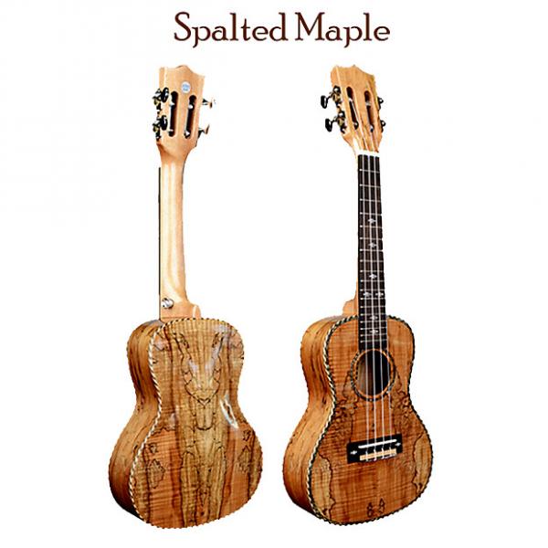 Custom Spalted Maple 24&quot; Concert Ukulele -Free Gig Bag #1 image