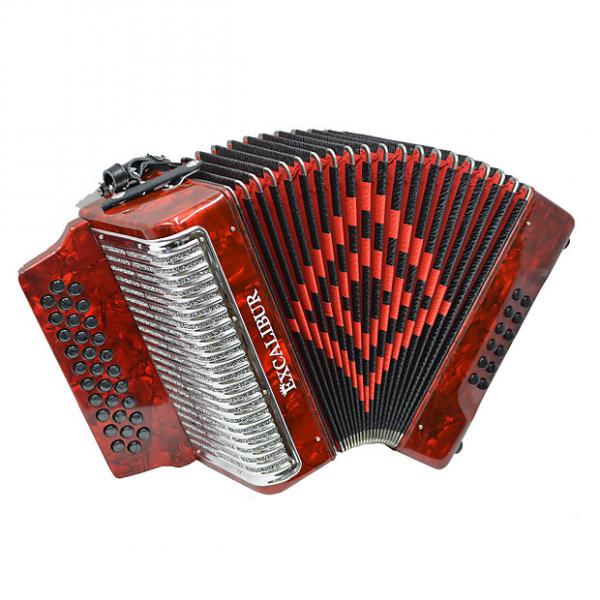 Custom Excalibur Super Classic PSI 3 Row - Button Accordion - Red - Key of FBE #1 image