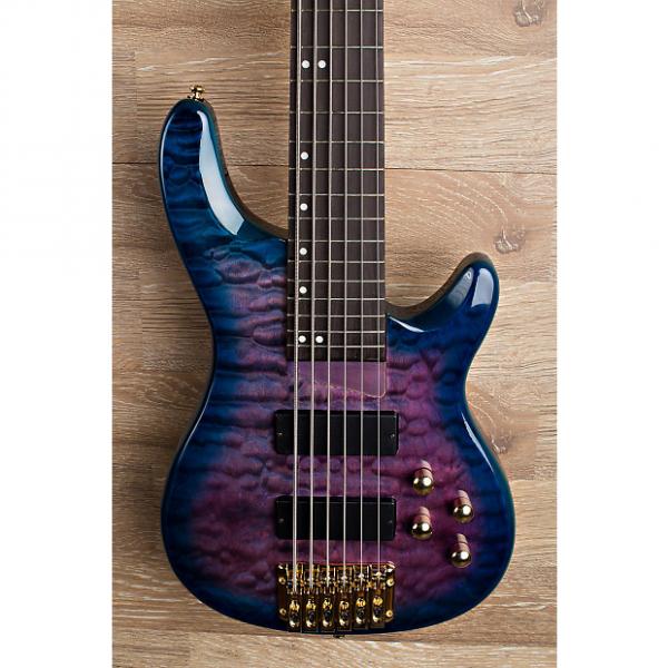 Custom 2017 Wolf KTB-6 Blue Burst 6 String Bass #1 image